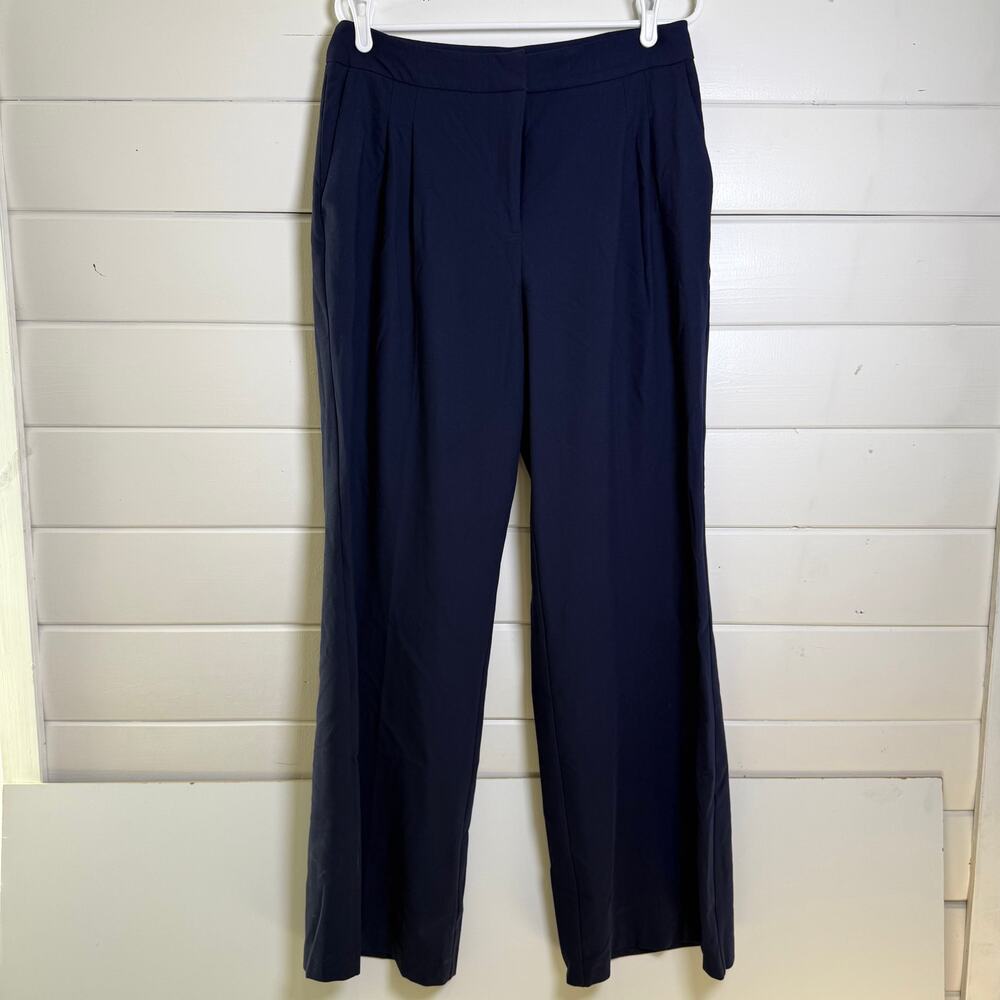 House of Harlow 1960 Trousers Pants Womens 12 Navy Blue Wide Leg High Rise